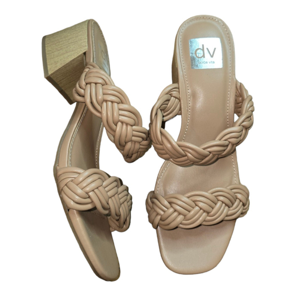 Women's DV Dolce Vita Sanders Beige Sandals Size 8.5 Braided Straps - Picture 1 of 4